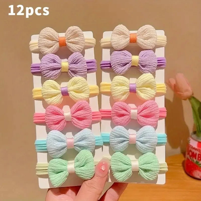 Cute Colorful Series Flowers Bow Headband, Girls' High-Elastic Everyday Hair Ties, Suitable for Festive Parties