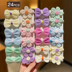 Cute Colorful Series Flowers Bow Headband, Girls' High-Elastic Everyday Hair Ties, Suitable for Festive Parties