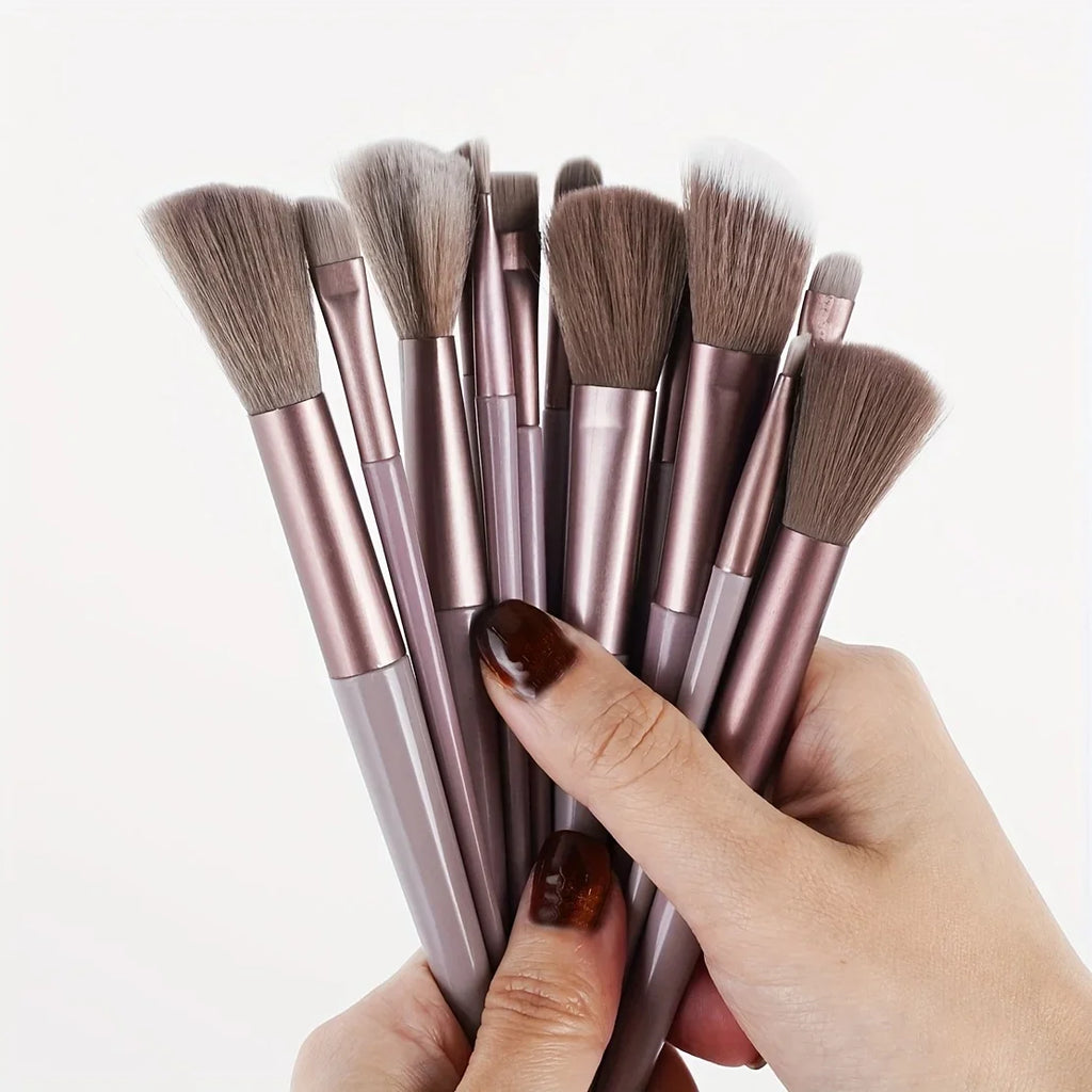 Valentine Luxury Brush Set-Vegan Cruelty-Free Makeup Brushes w/Travel Pouch | Hypoallergenic Gift for Her/Wife/Girlfriend 13PCS