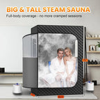 2 Person Portable Steam Sauna for Home, 1 or 2 Person Full Body Home Spa with 2 Foldable Chairs,9 Levels of Sauna Box