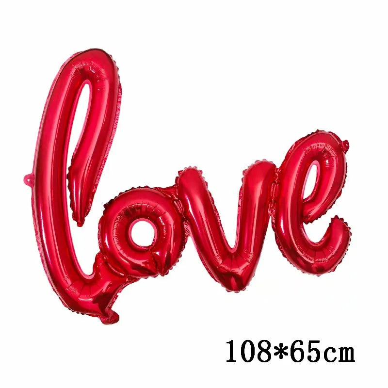 Love Heart Bear Foil Balloons Happy Birthday Valentine’s Day Party Decor Air Helium Globos Wedding Decorations Kids Toys Balloon
