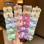 Cute Colorful Series Flowers Bow Headband, Girls' High-Elastic Everyday Hair Ties, Suitable for Festive Parties