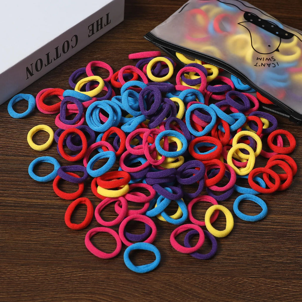 50/100Pcs Hair Bands for Children Colorful Nylon Scrunchie Hair Ties Rubber Band Kids Elastic Hair Leagues Girl Hair Accessories
