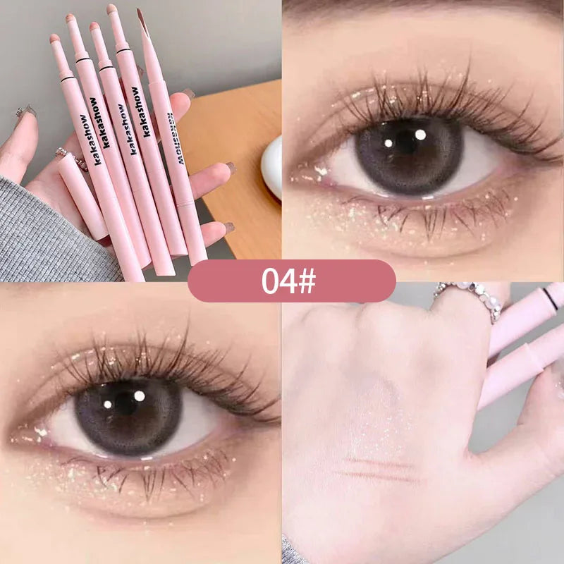 Double-end Lying Silkworm Eyeliner Pencil Diamond Glitter Matte l Pen Brightening Cream Shadow Highlighter Makeup