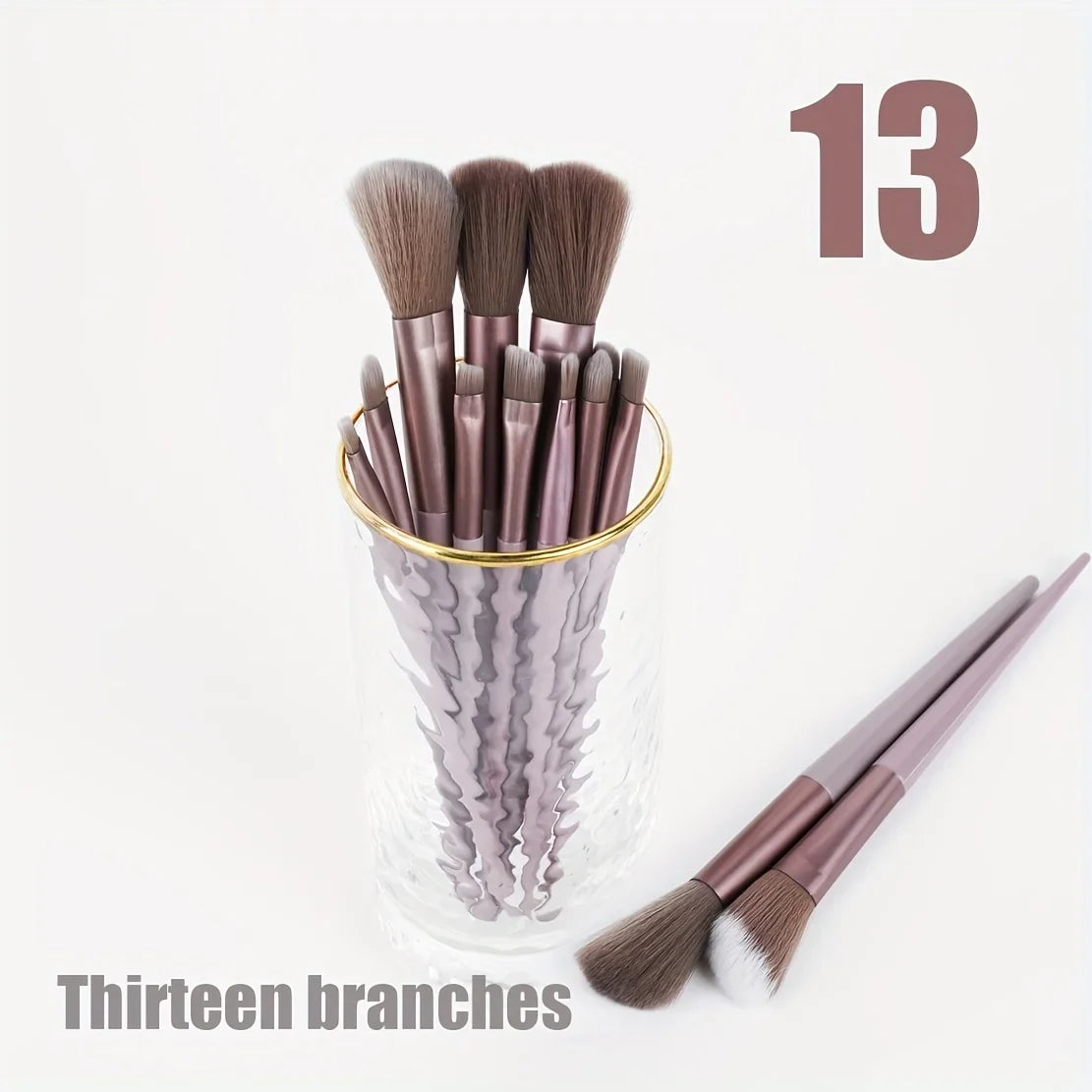 Valentine Luxury Brush Set-Vegan Cruelty-Free Makeup Brushes w/Travel Pouch | Hypoallergenic Gift for Her/Wife/Girlfriend 13PCS