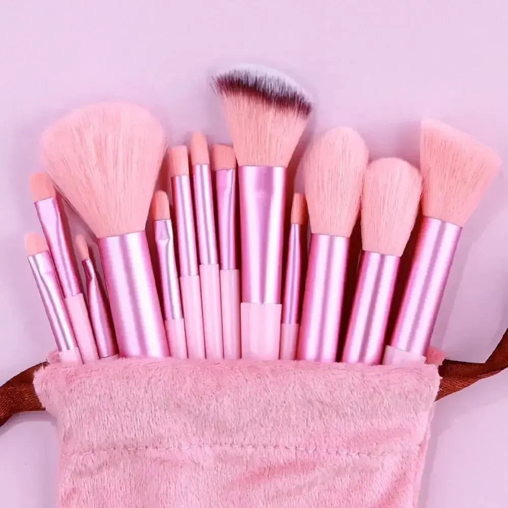 Valentine Luxury Brush Set-Vegan Cruelty-Free Makeup Brushes w/Travel Pouch | Hypoallergenic Gift for Her/Wife/Girlfriend 13PCS
