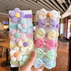 Cute Colorful Series Flowers Bow Headband, Girls' High-Elastic Everyday Hair Ties, Suitable for Festive Parties