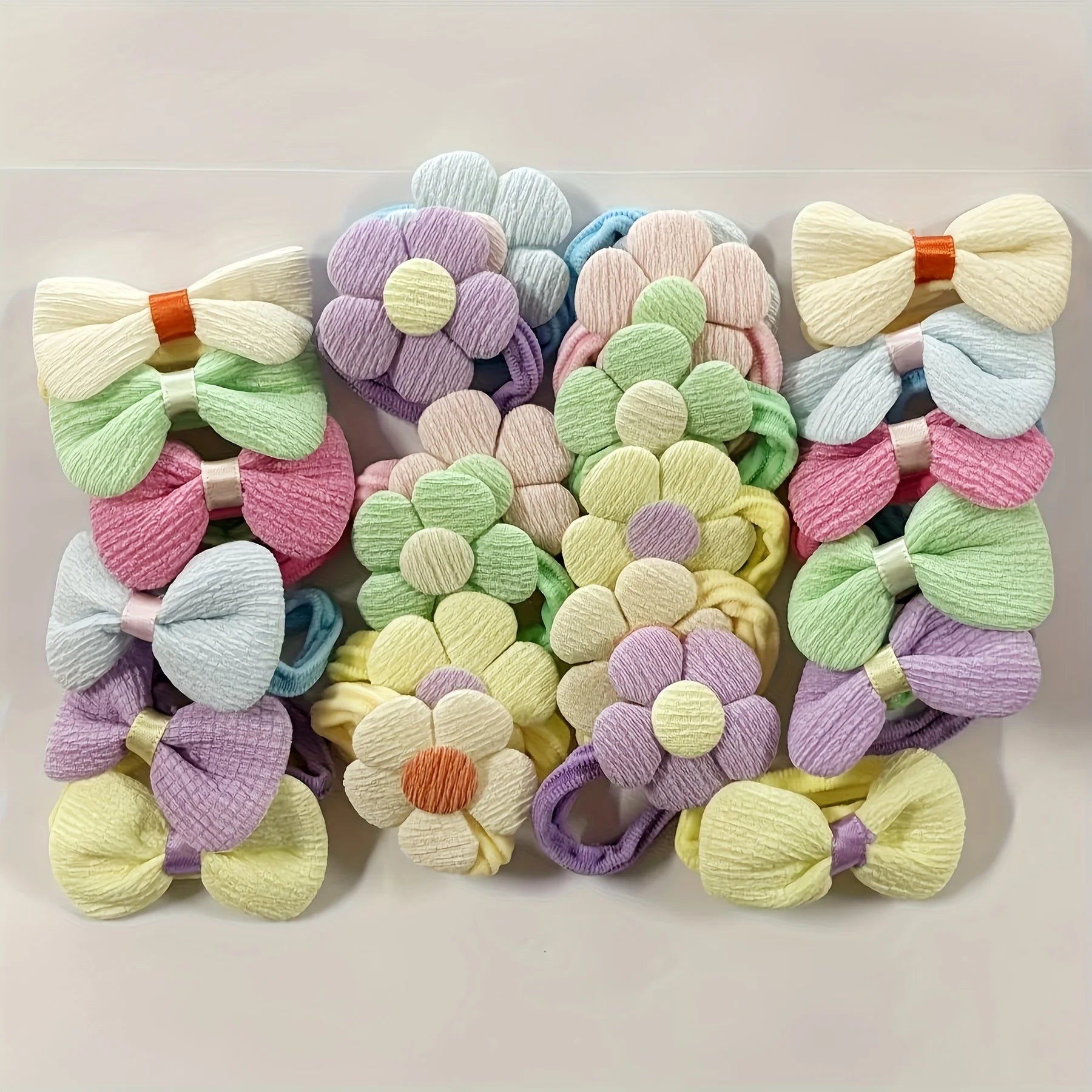 Cute Colorful Series Flowers Bow Headband, Girls' High-Elastic Everyday Hair Ties, Suitable for Festive Parties