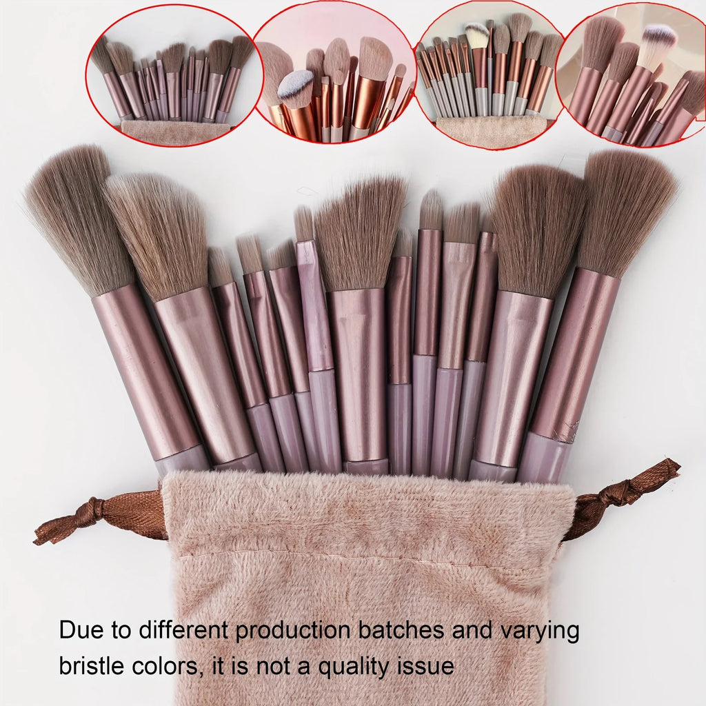 Valentine Luxury Brush Set-Vegan Cruelty-Free Makeup Brushes w/Travel Pouch | Hypoallergenic Gift for Her/Wife/Girlfriend 13PCS