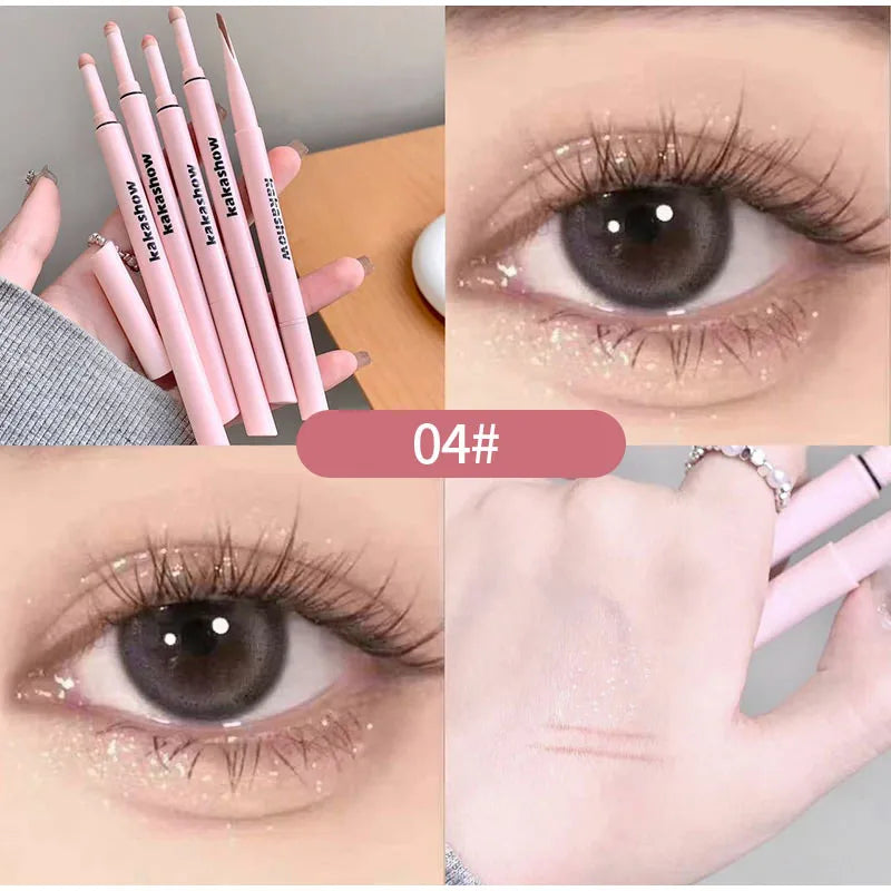 Double-end Lying Silkworm Eyeliner Pencil Diamond Glitter Matte l Pen Brightening Cream Shadow Highlighter Makeup