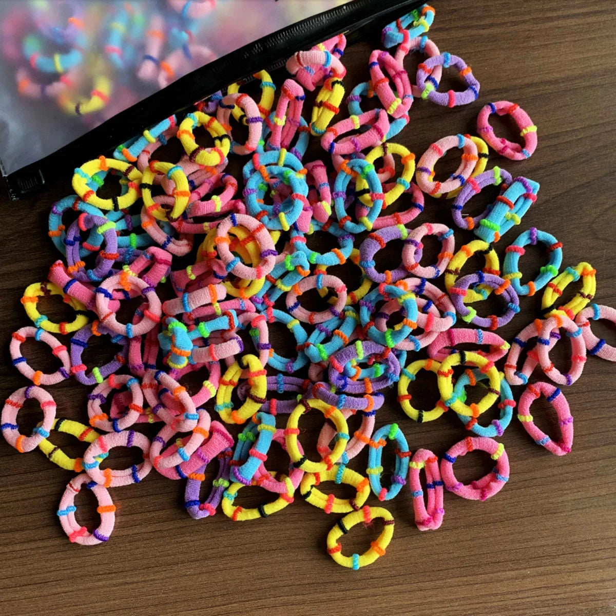 50/100Pcs Hair Bands for Children Colorful Nylon Scrunchie Hair Ties Rubber Band Kids Elastic Hair Leagues Girl Hair Accessories
